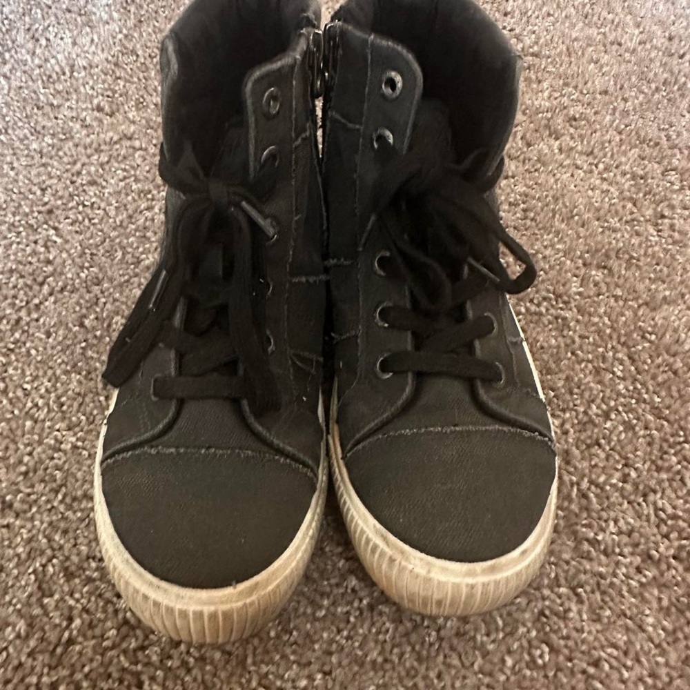 Blowfish Black and White Combat Boots